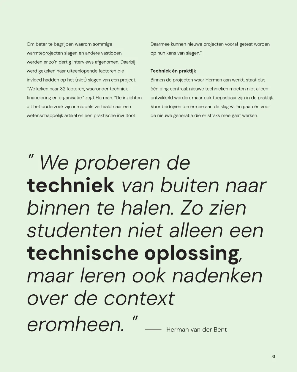 Pulse, pagina 31: Werk maken van de warmtetransitie