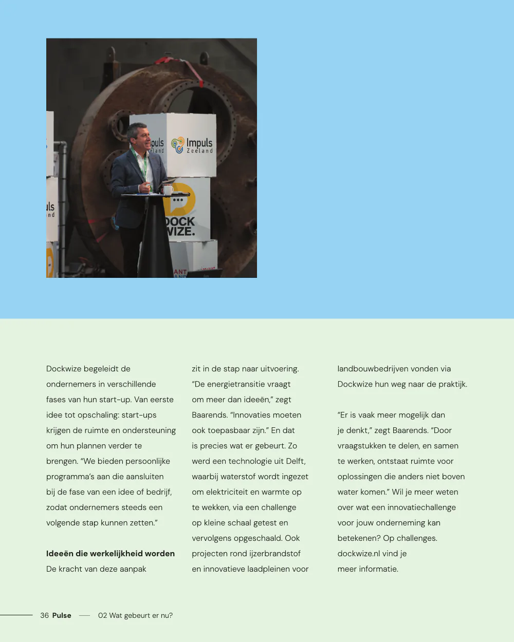 Pulse, pagina 36: Dockwize zet innovatie in gang